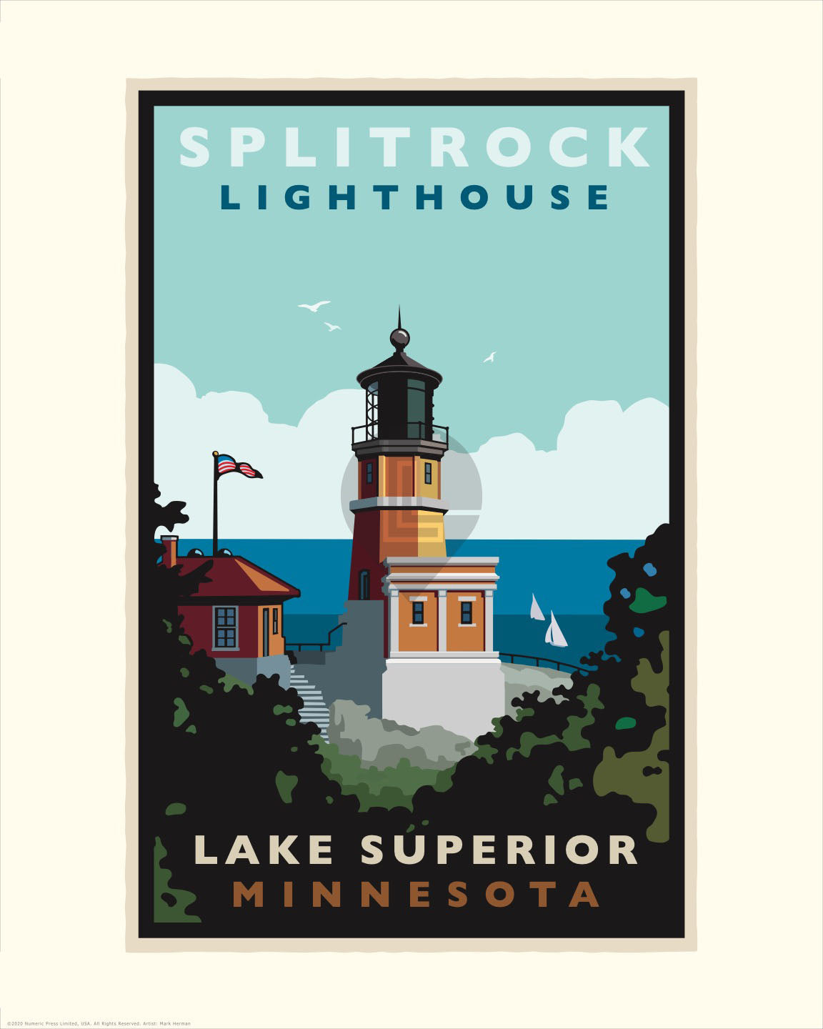 Print Split Rock Lighthouse Great Lakes